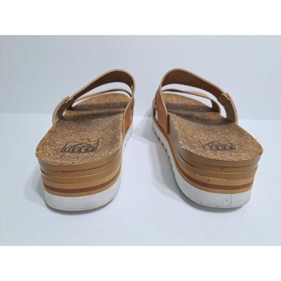REEF Cushion Vista Hi Women's 8.5 Natural Platform Sandals Cork Leather - Picture 7 of 10
